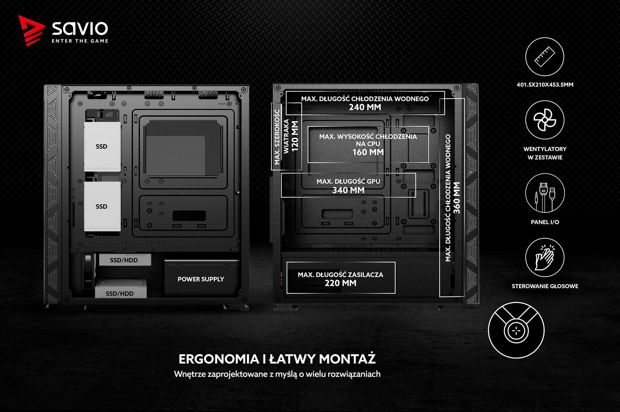 SAVIO OBUDOWA PC PRIME X1 ARGB GLASS SAVGC-PRIMEX1 - zdjęcie 4