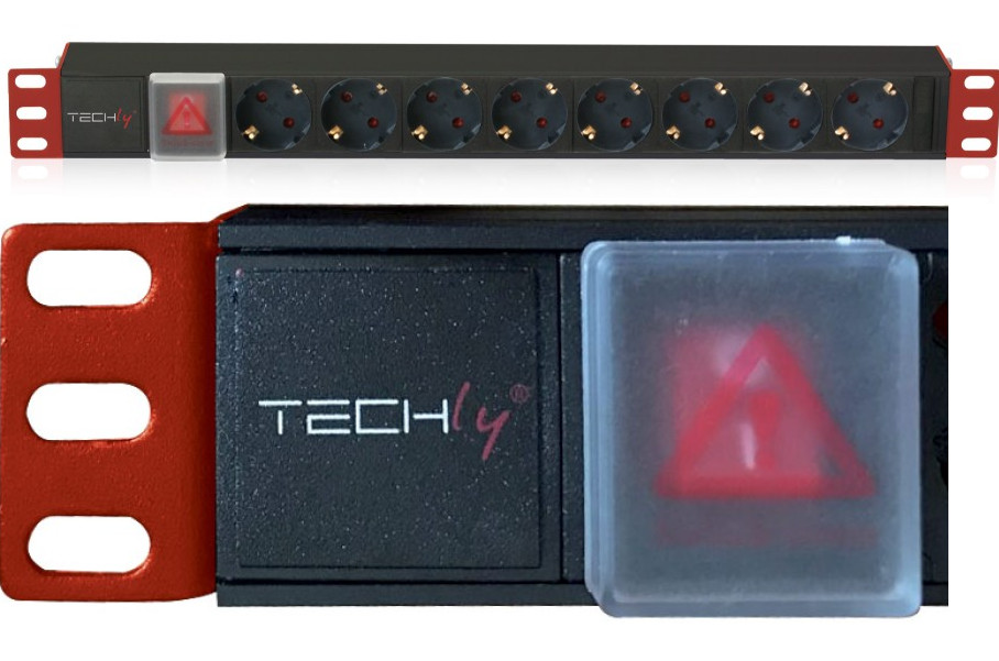TECHLY LISTWA ZASILAJĄCA RACK 19 1U 250V/16A 8X SC - zdjęcie 1