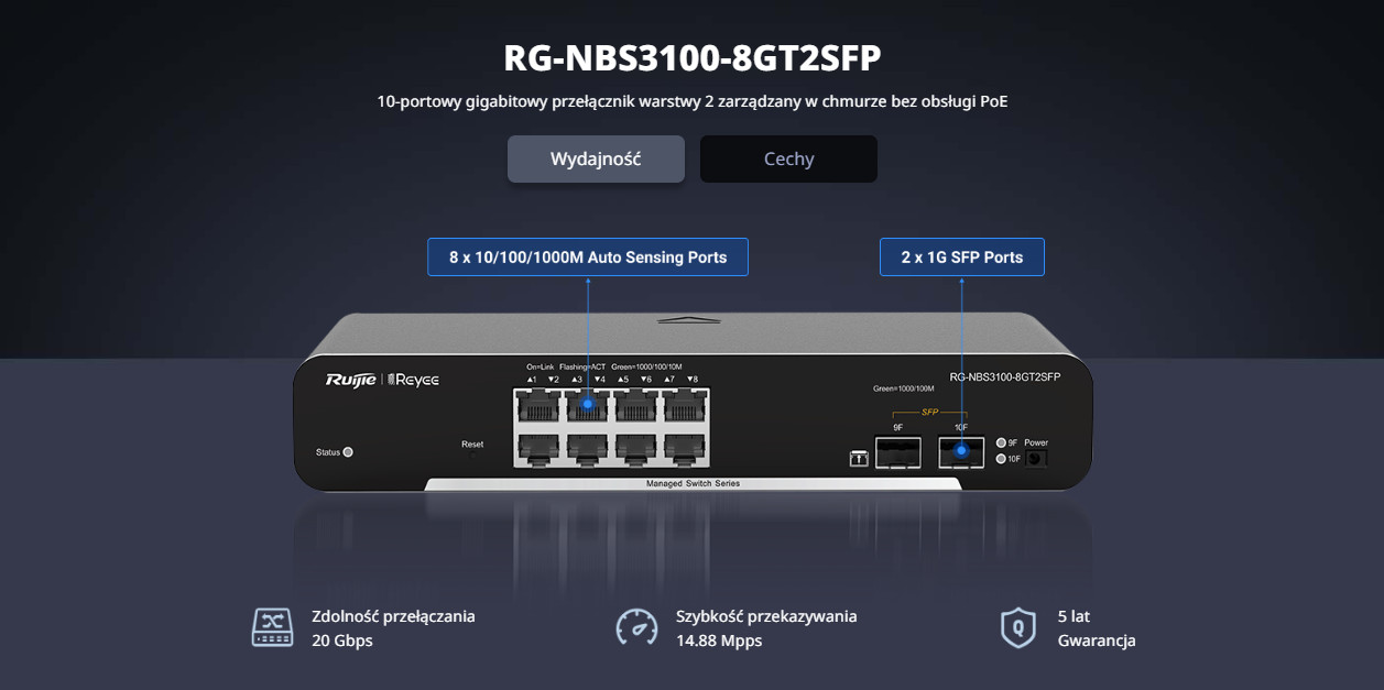 Switch Ruijie Reyee RG-NBS3100-8GT2SFP - zdjęcie 1