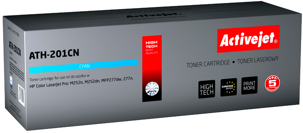 Activejet ATH-201CN Toner do drukarki HP, Zamiennik HP 201A CF401A; CRG045 Supreme; 1400 stron; błękitny. - zdjęcie 6