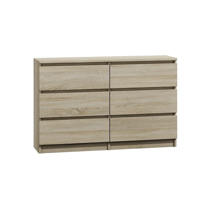 M6 MALWA KOMODA 120CM 6 SZUFLAD SONOMA - zdjęcie 2