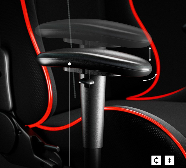 Fotel gamingowy DIABLO X-ST4RTER fotel czarny LED - zdjęcie 4