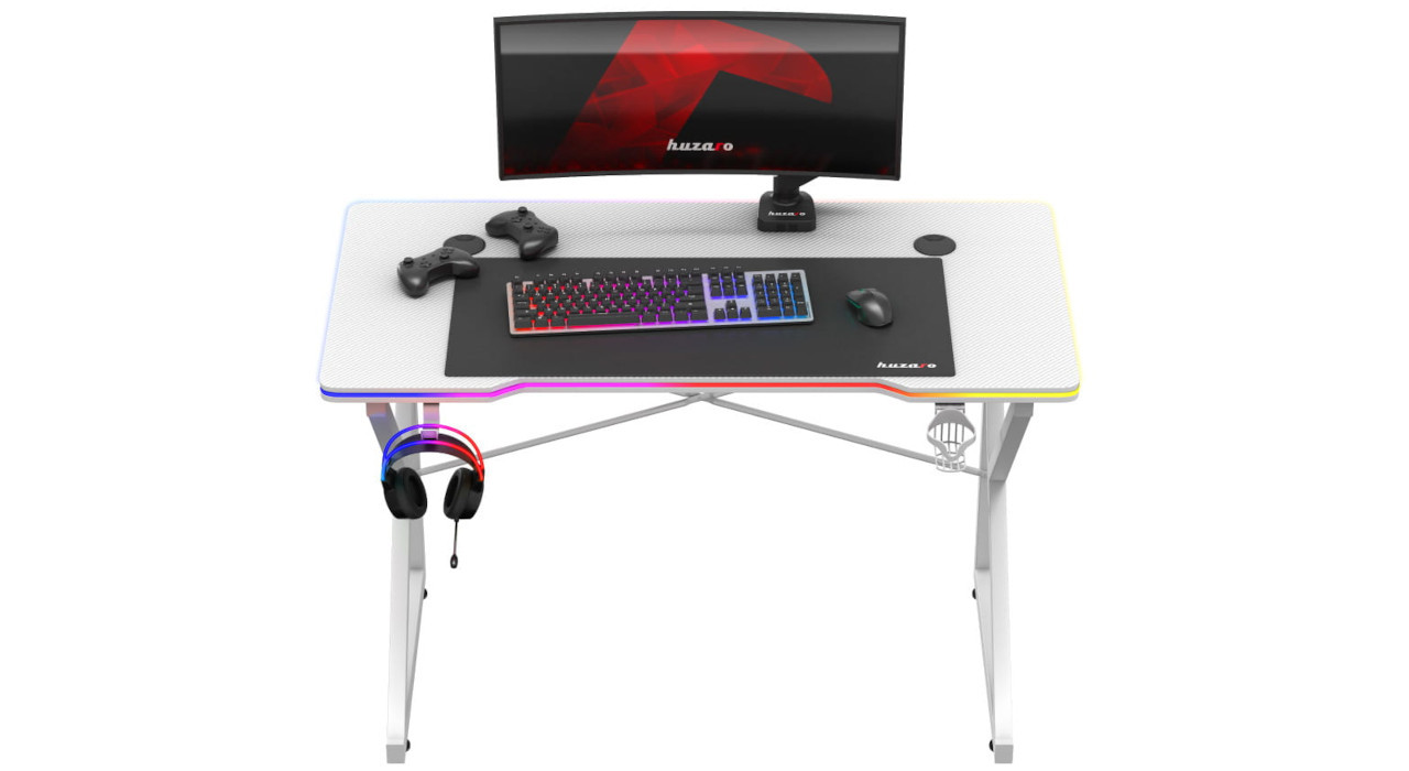 Biurko gamingowe Huzaro Hero 1.7 RGB White - zdjęcie 6