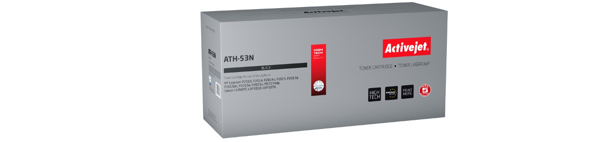 Activejet ATH-53N Toner do drukarek HP, Canon, Zamiennik HP 53A Q7553A, Canon CRG-715; Supreme; 3500 stron; czarny. - zdjęcie 6