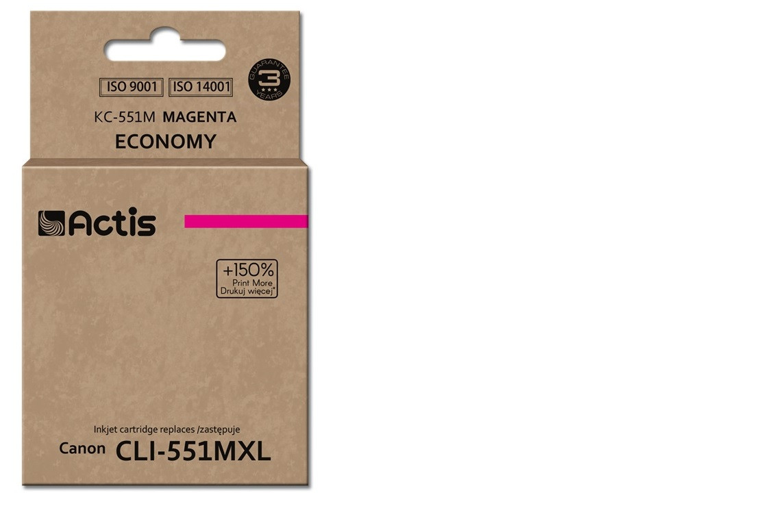 Actis KC-551M Tusz do drukarki Canon, Zamiennik Canon CLI-551M; Standard; 12 ml; purpurowy. - zdjęcie 1