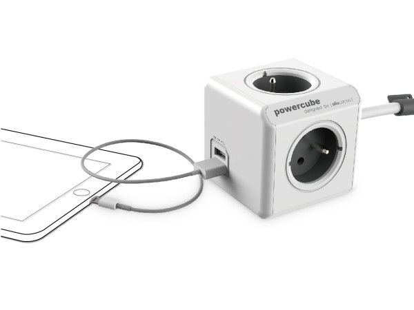 Allocacoc Przedłużacz PowerCube Extended USB 1.5 m Green - zdjęcie 3