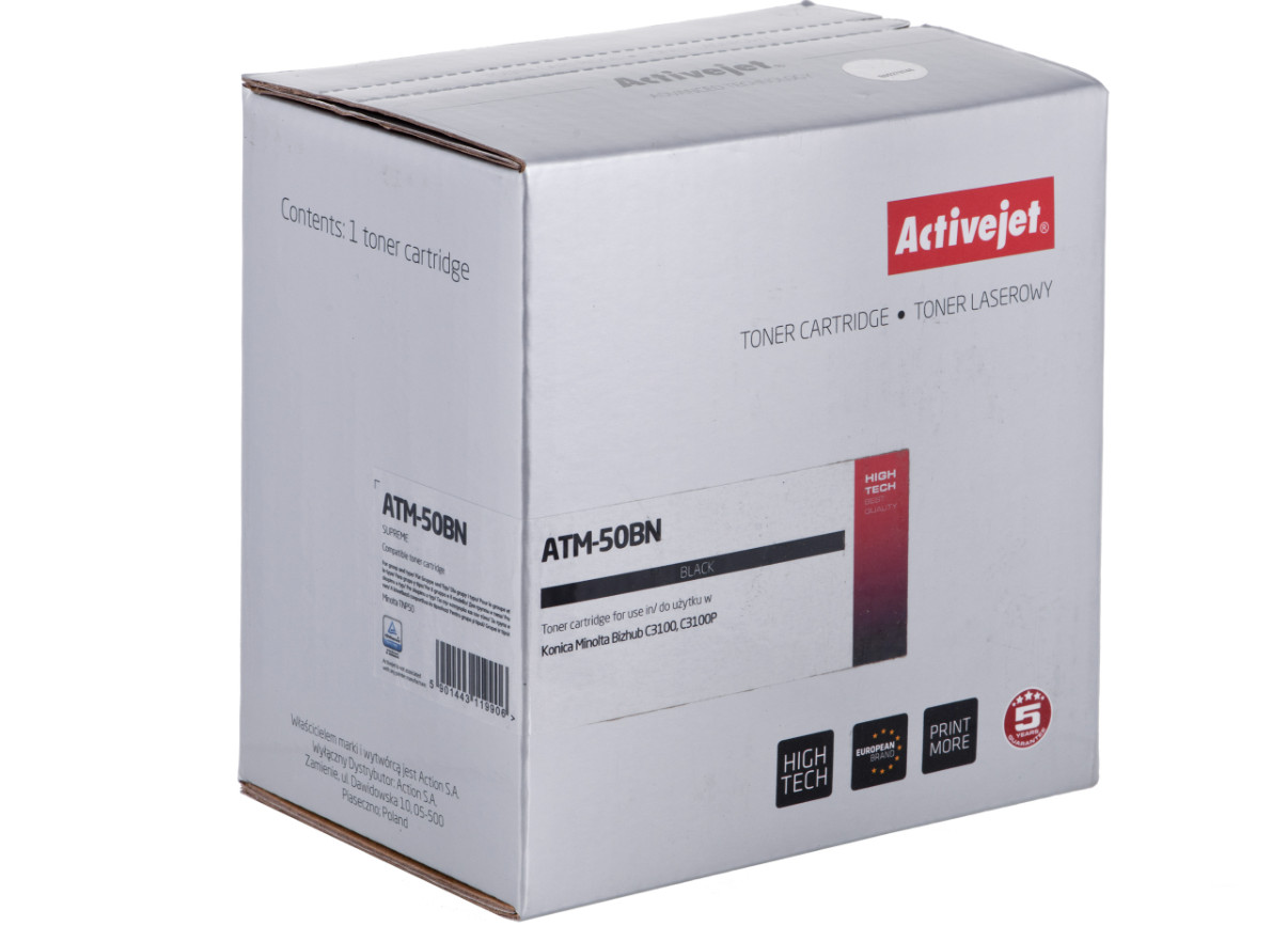 Activejet ATM-50BN Toner do drukarki Konica Minolta, zamiennik Konica Minolta TNP50K; Supreme; 6000 stron; czarny. - zdjęcie 6