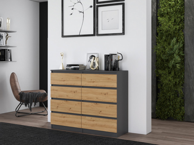 Komoda M8 120x40xH97 antracyt/artisan - zdjęcie 3