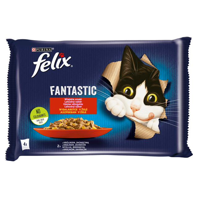 FELIX Fantastic królik, Jagnięcina - mokra karma dla kota - 4x85g - zdjęcie 1