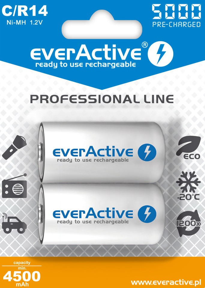 EVERACTIVE AKUMULATORKI LR14 5000MAH EVHRL14-5000 - zdjęcie 1