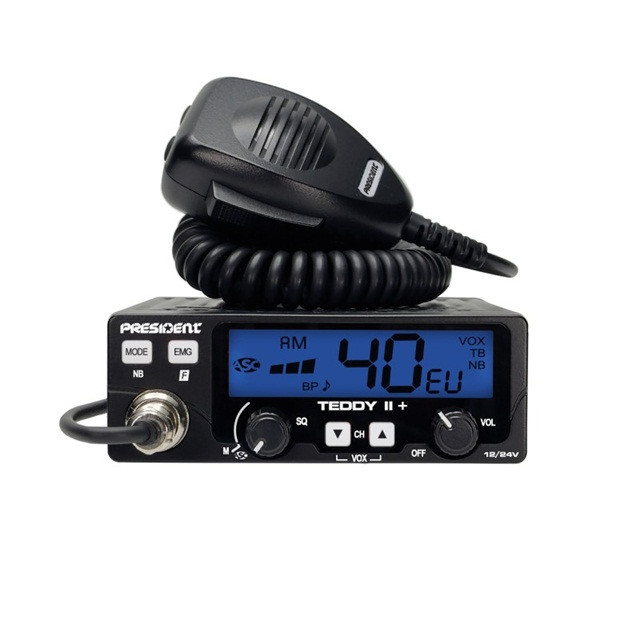 CB Radio PRESIDENT Teddy II+ 12/24V + ASC 7 kolorów AM/FM - zdjęcie 4