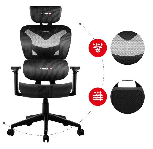 Fotel gamingowy Huzaro Combat 8.0 Carbon - zdjęcie 4