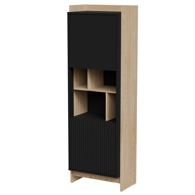 Witryna PORTO 59x38x180 dąb/czarny - zdjęcie 2