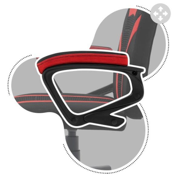 Fotel gamingowy dla dziecka HZ-Ranger 1.0 red mesh - zdjęcie 7