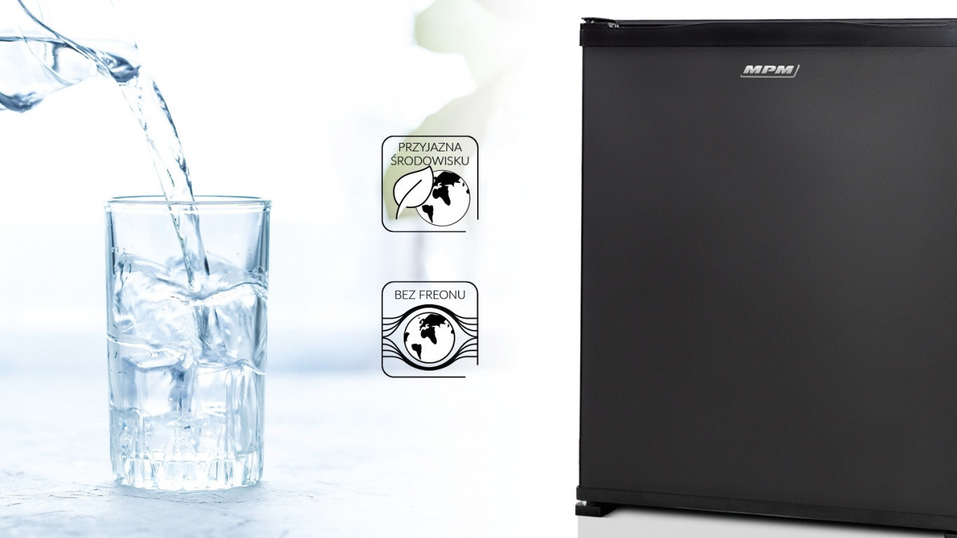 Bezszmerowy minibar termoelektryczny MPM-30-MBS-06/L z szklanym frontem czarny - zdjęcie 3