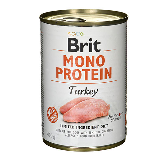 BRIT Mono Protein Turkey - mokra karma z indykiem dla psa - 400 g - zdjęcie 1