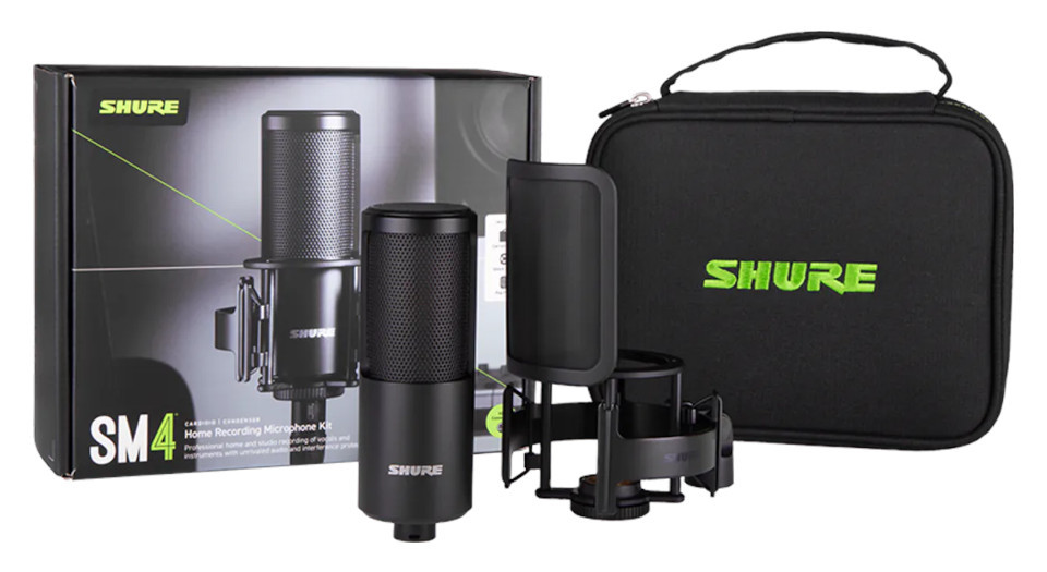 Shure SM4-K-KIT - Mikrofon pojemnościowy, zewnętrznie polaryzowany, uchwyt, popfiltr, etui - zdjęcie 1