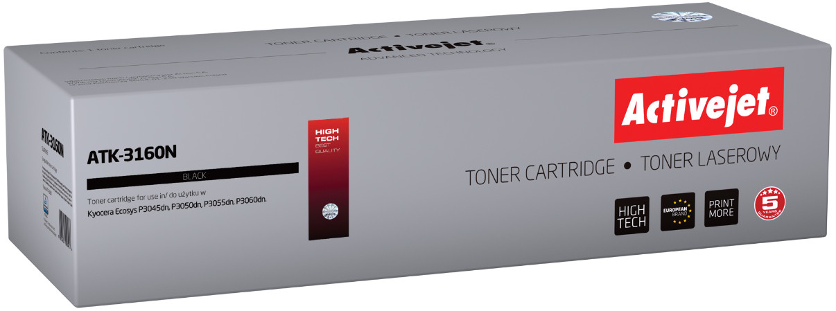 Activejet ATK-3160N Toner do drukarki Kyocera, Zamiennik Kyocera TK-3160; Supreme; 12500 stron; czarny. - zdjęcie 6