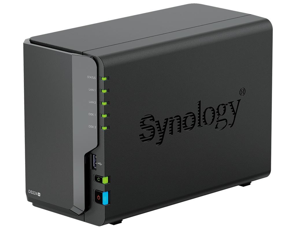 NAS Synology DS224+; Tower; 2x (3.5" SATA HDD); Intel Celeron J4125;,2GB DDR4 (max. 6GB), 2x 1GbE RJ-45 - zdjęcie 1