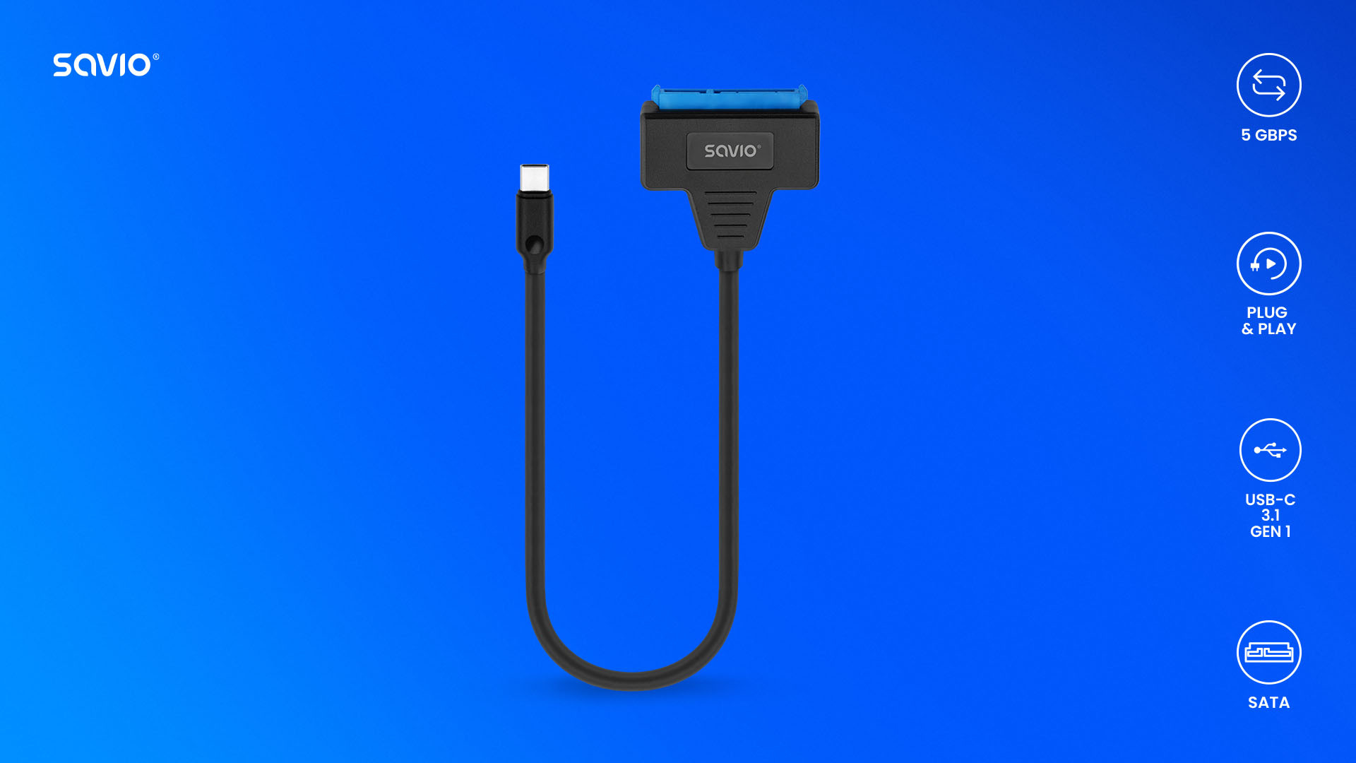 SAVIO ADAPTER USB-C 3.1 - SATA DYSK 2.5" AK-69 - zdjęcie 2