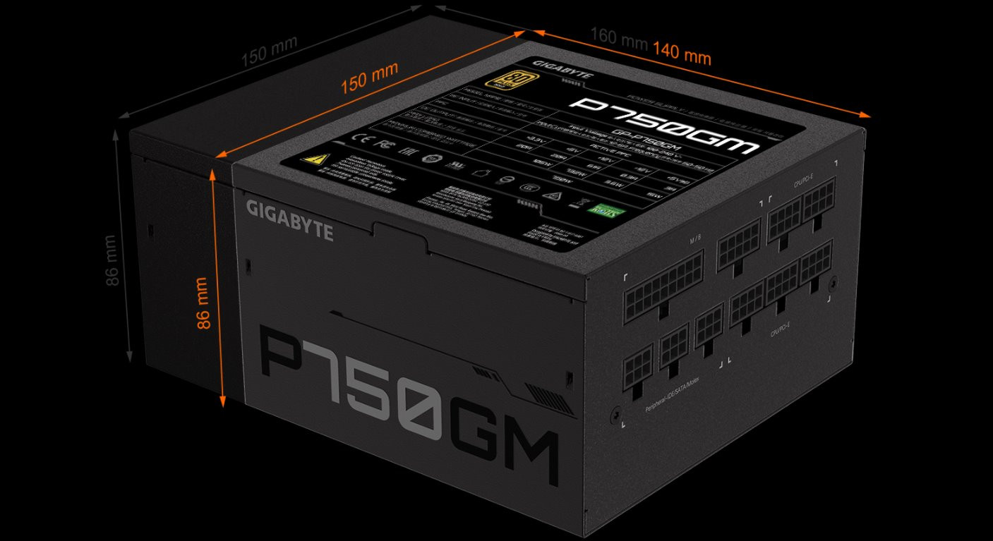 Zasilacz Gigabyte P750GM 750W 80+ Gold - zdjęcie 7