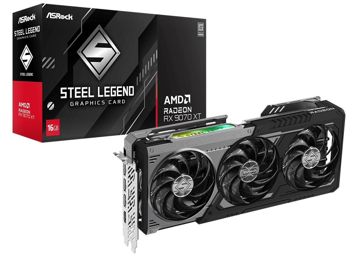 Karta graf. Asrock RX9070XT Steel Legend Dark 16GB - zdjęcie 1