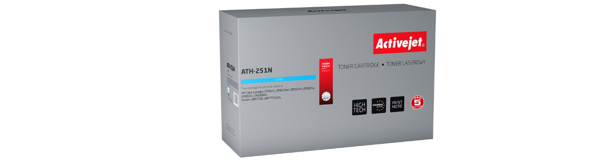 Activejet ATH-251N Toner do drukarek HP, Canon, Zamiennik HP 504A CE251A, Canon CRG-723C; Supreme; 7000 stron; błękitny. - zdjęcie 6