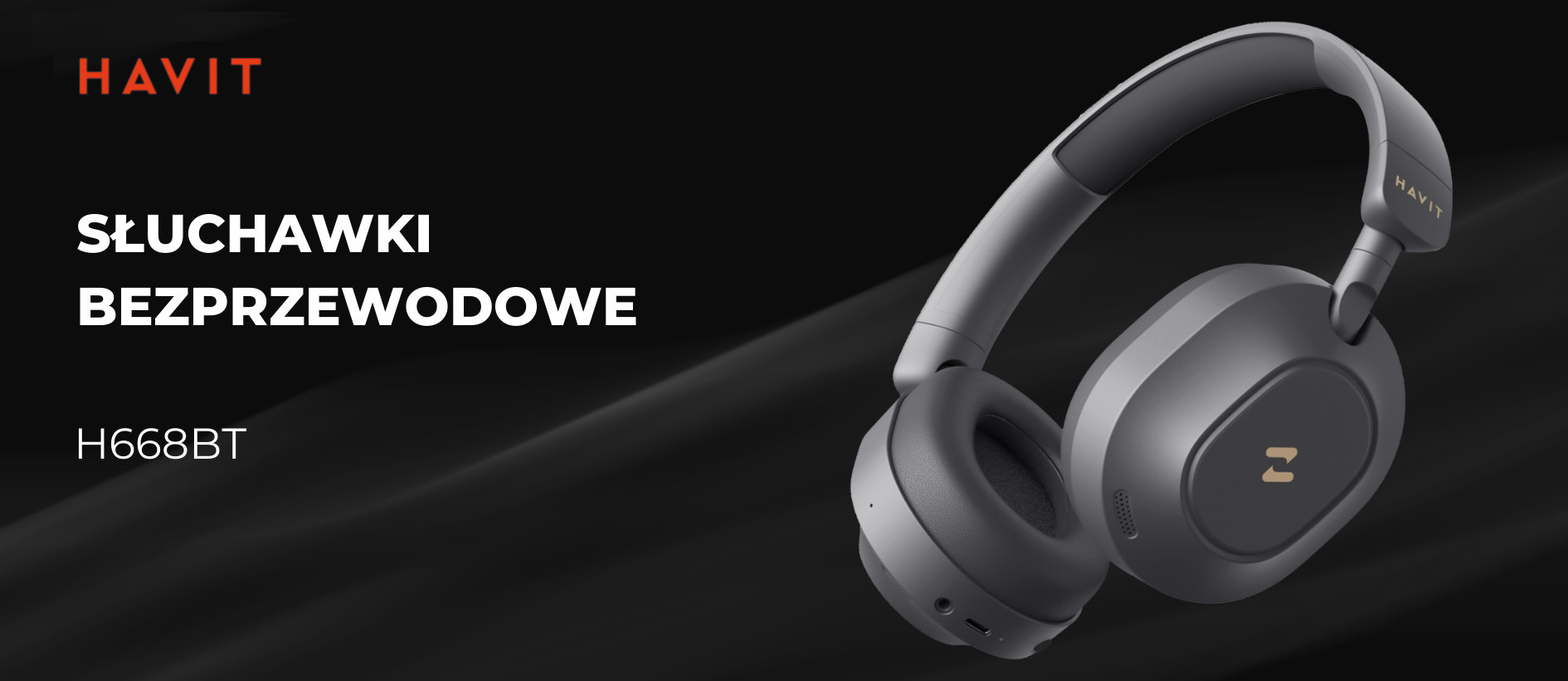 Słuchawki bezprzew. bluetooth Havit H668BT czarny - zdjęcie 1