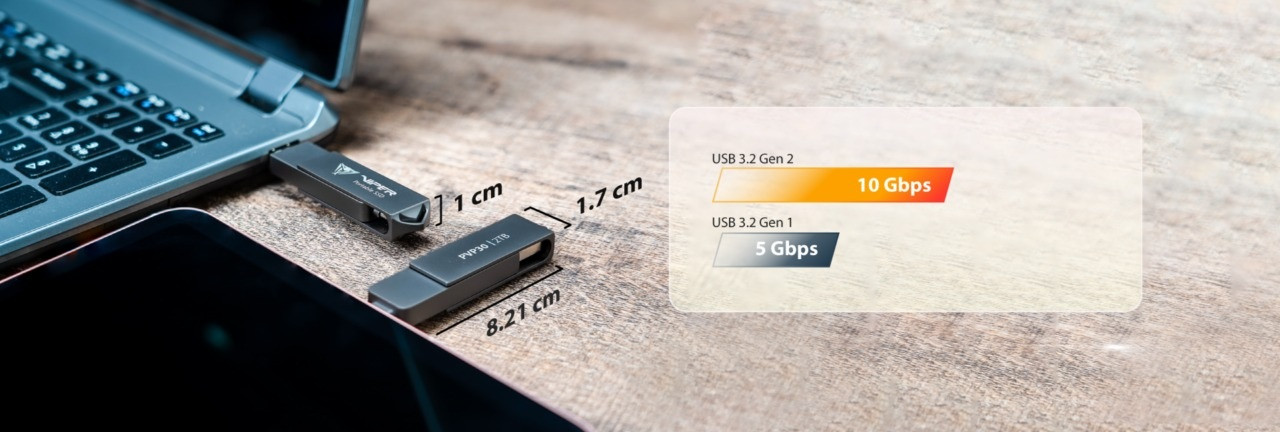 Dysk SSD Patriot PVP30 512GB 1000MB/s USB Duo A+C 3.2 Gen2 Alu - zdjęcie 3