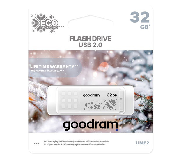 GOODRAM FLASHDRIVE 32GB UME2-WINTER WHITE USB 2.0 - zdjęcie 3