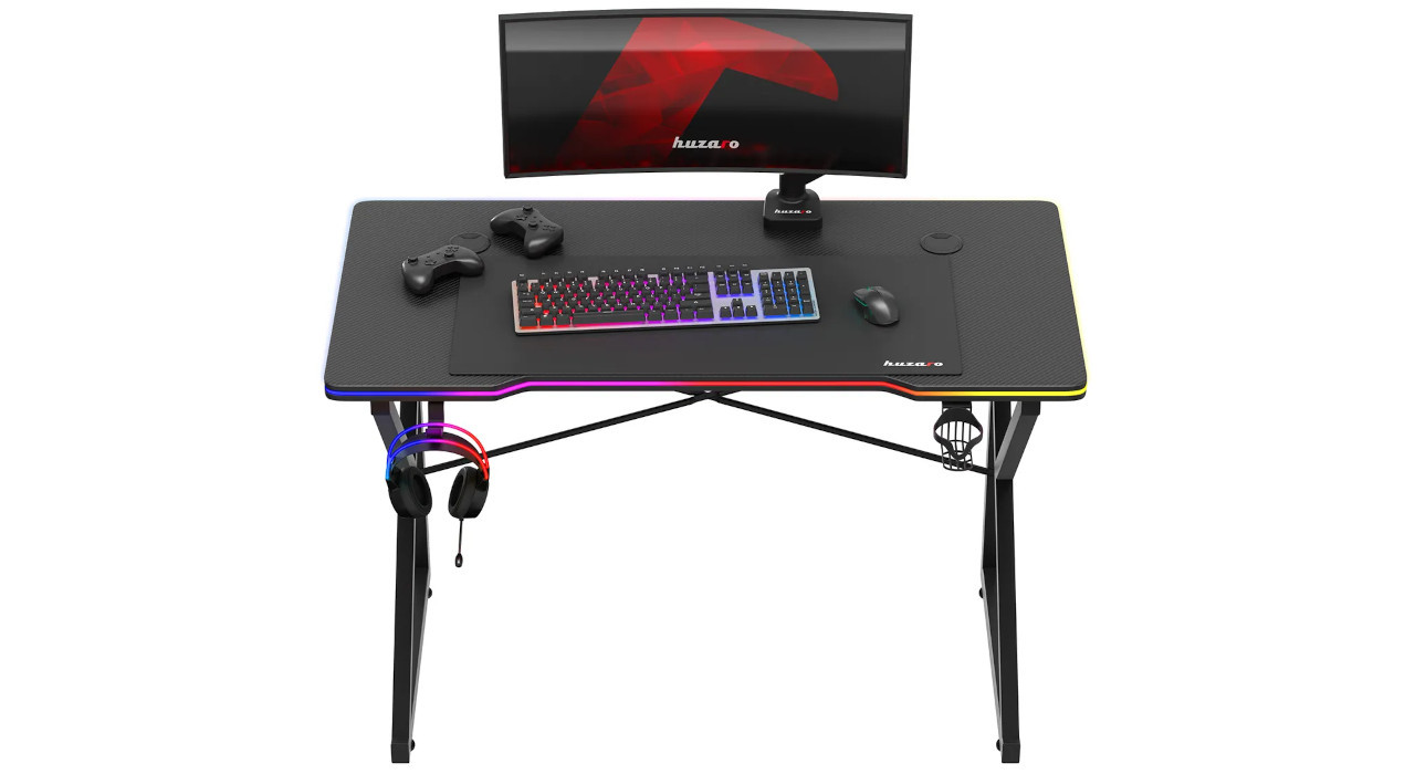 Biurko gamingowe Huzaro Hero 1.7 RGB Black - zdjęcie 6