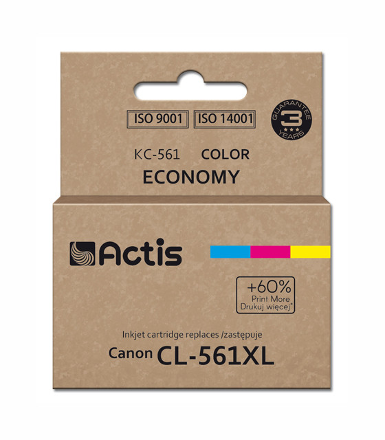 Actis KC-561 Tusz do drukarki Canon, zamiennik Canon CL-561XL; Supreme; 18 ml; błękitny, purpurowy, żółty. Drukuje więcej o 60% względem OEM. - zdjęcie 1