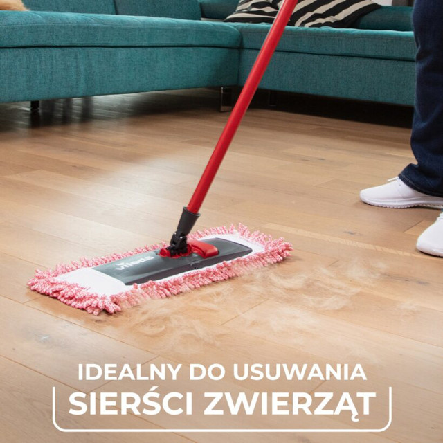 VILEDA Pet Pro Mop płaski 3D Chenille z drążkiem - zdjęcie 2