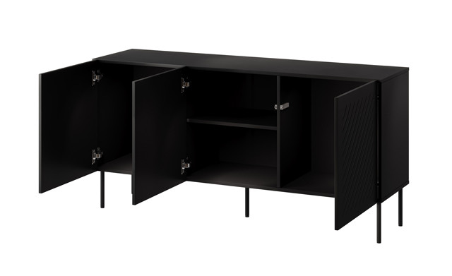 Komoda SIENA 150,5x40x75 czarny mat - zdjęcie 3