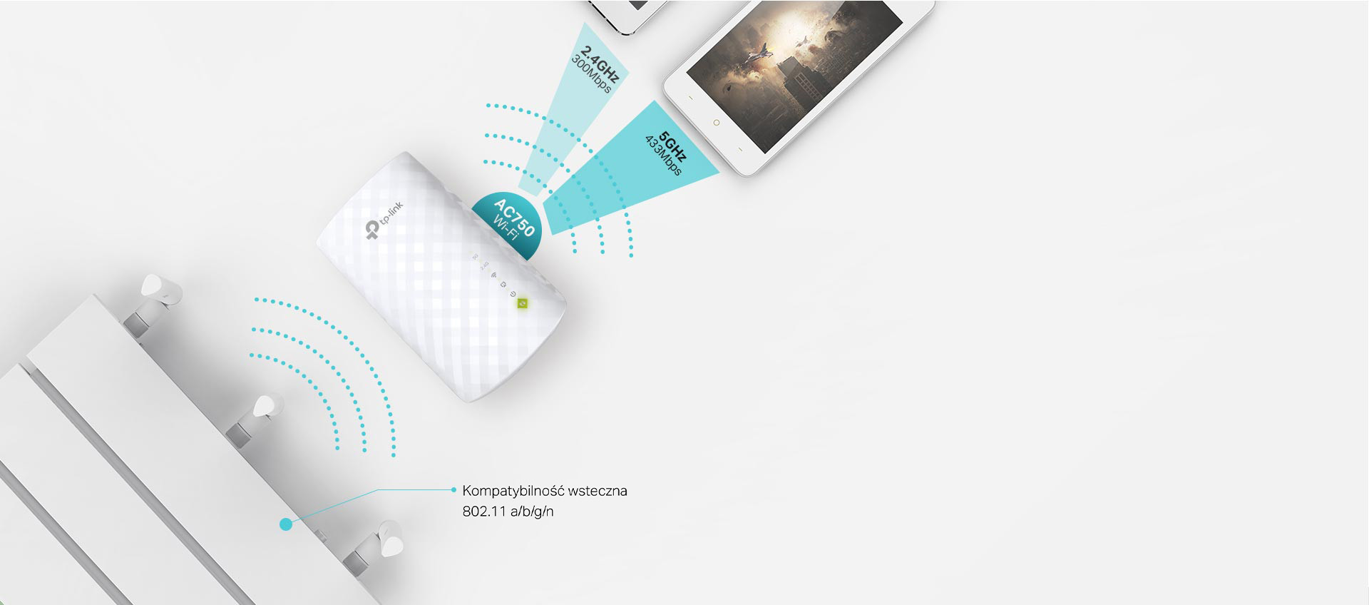 Wzmacniacz SieciowyTP-LINK RE200 Wireless Range Extender 802.11b/g/n/ac AC750 , Wall-Plug - zdjęcie 3
