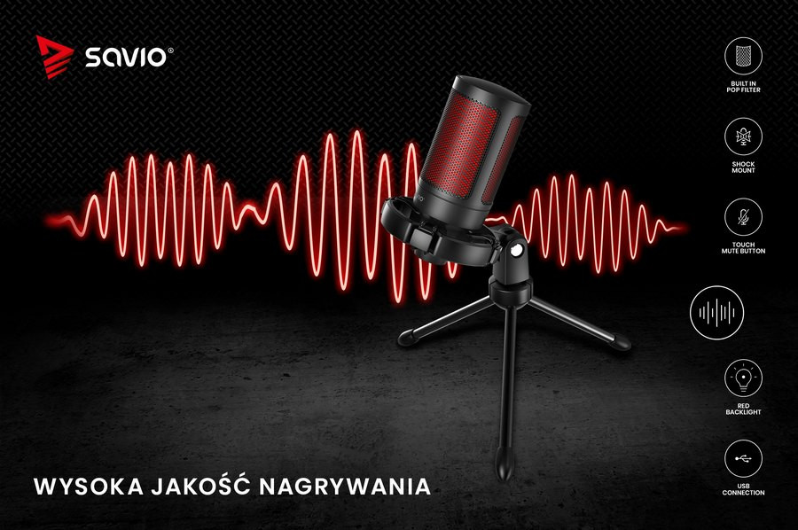 SAVIO MIKROFON GAMINGOWY NA TRÓJNOGU SONAR PRO 01 - zdjęcie 4
