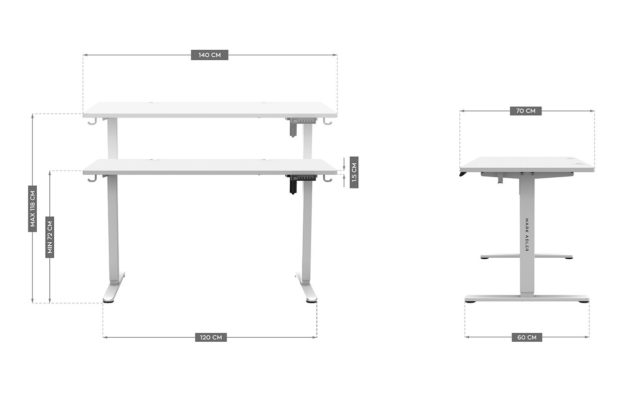 Biurko elektryczne MA-Leader 7.4 White - zdjęcie 7