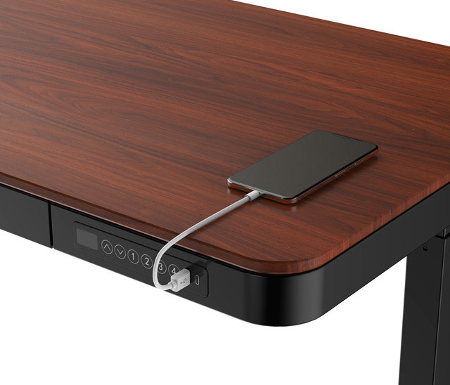 Zestaw Biurko TUCKANO czarny/orzech + Fotel ergonomiczny GEMBIRD czarny - zdjęcie 5