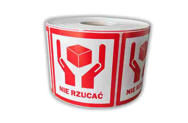 BSTech Etykieta samoprzylepna "NIE RZUCAĆ" 80x80 1000 szt - zdjęcie 1