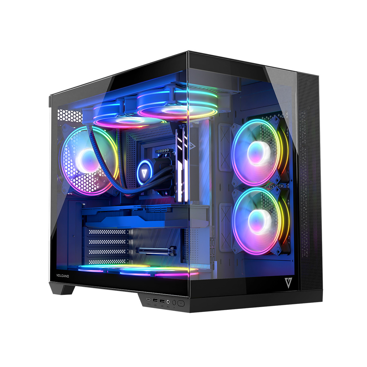 MODECOM OBUDOWA VOLCANO PANORAMA ARGB 7F MIDI BLK - zdjęcie 2