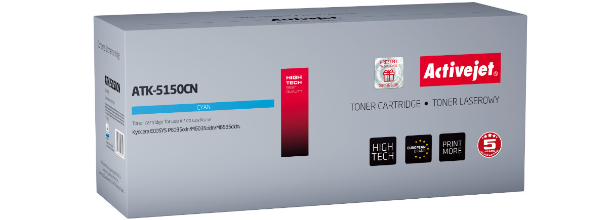 Activejet ATK-5150CN Toner do drukarki Kyocera, Zamiennik Kyocera TK-5150C; Supreme; 10000 stron; błękitny. - zdjęcie 6