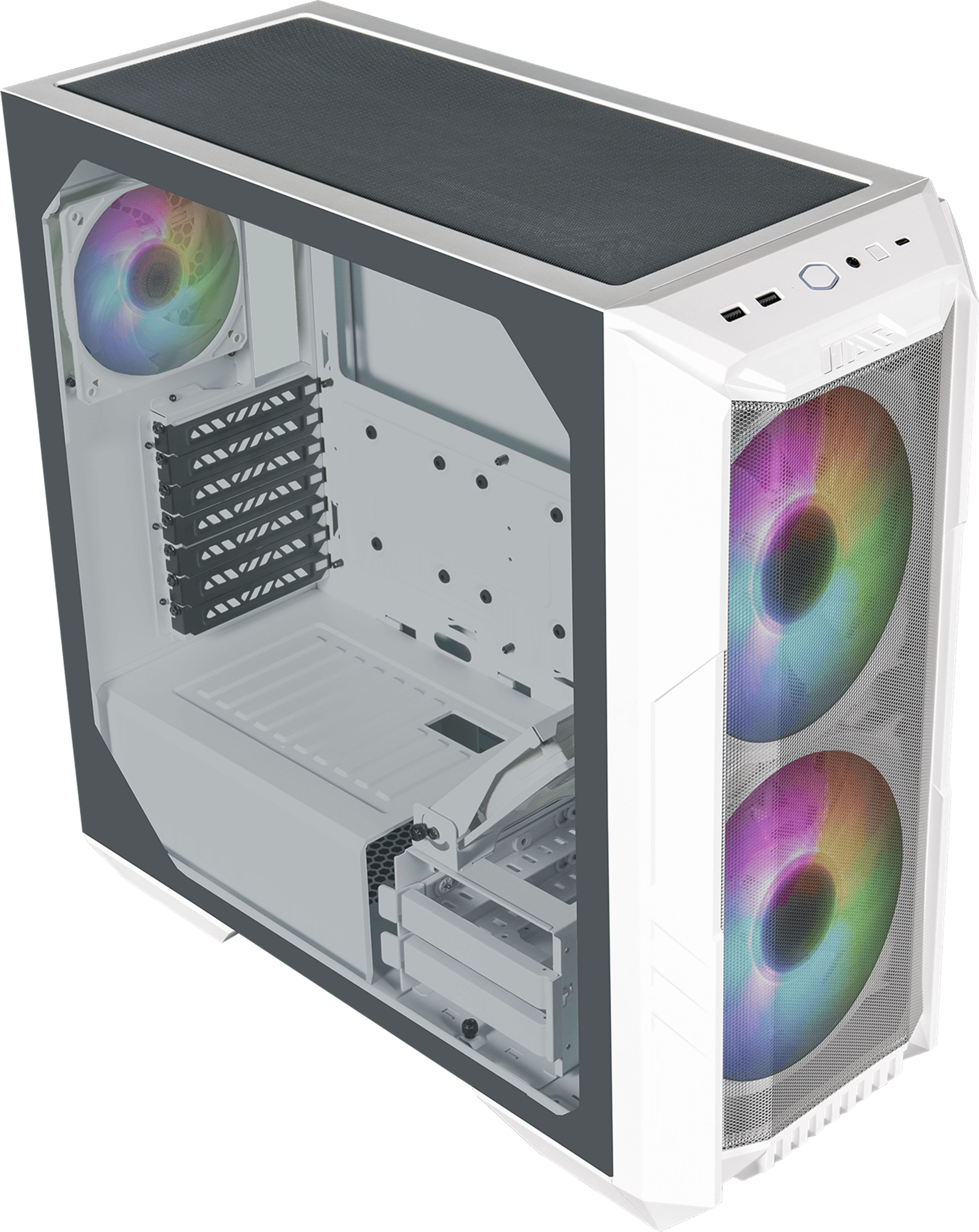COOLER MASTER OBUOWA HAF 500 MIDI TOWER ARGB BIAŁA - zdjęcie 2