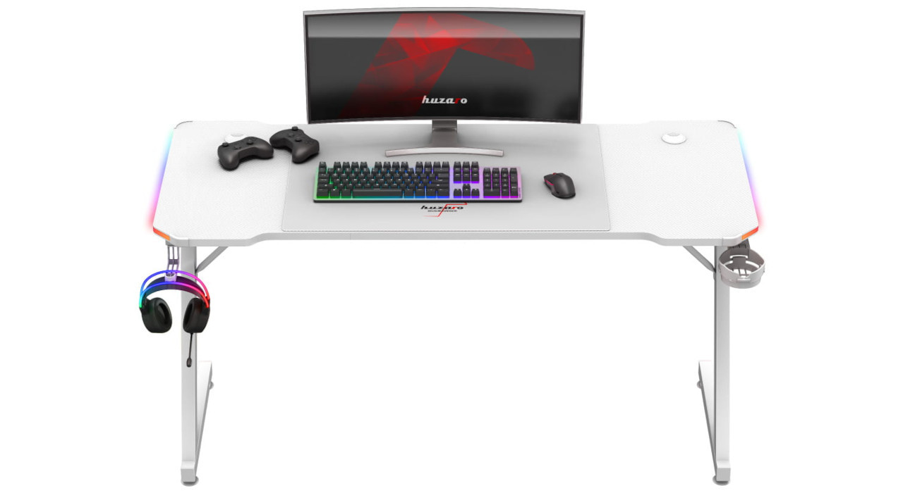 Biurko gamingowe Huzaro Hero 3.3 White RGB - zdjęcie 9