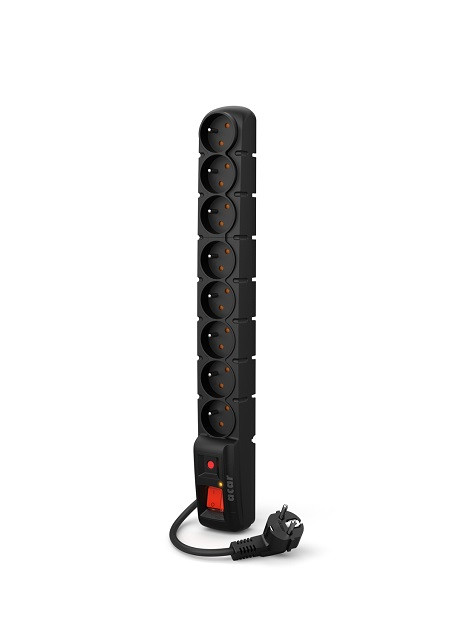 Listwa przeciwprzepięciowa Acar S8 PRO (1,5m ; czarny) - zdjęcie 1