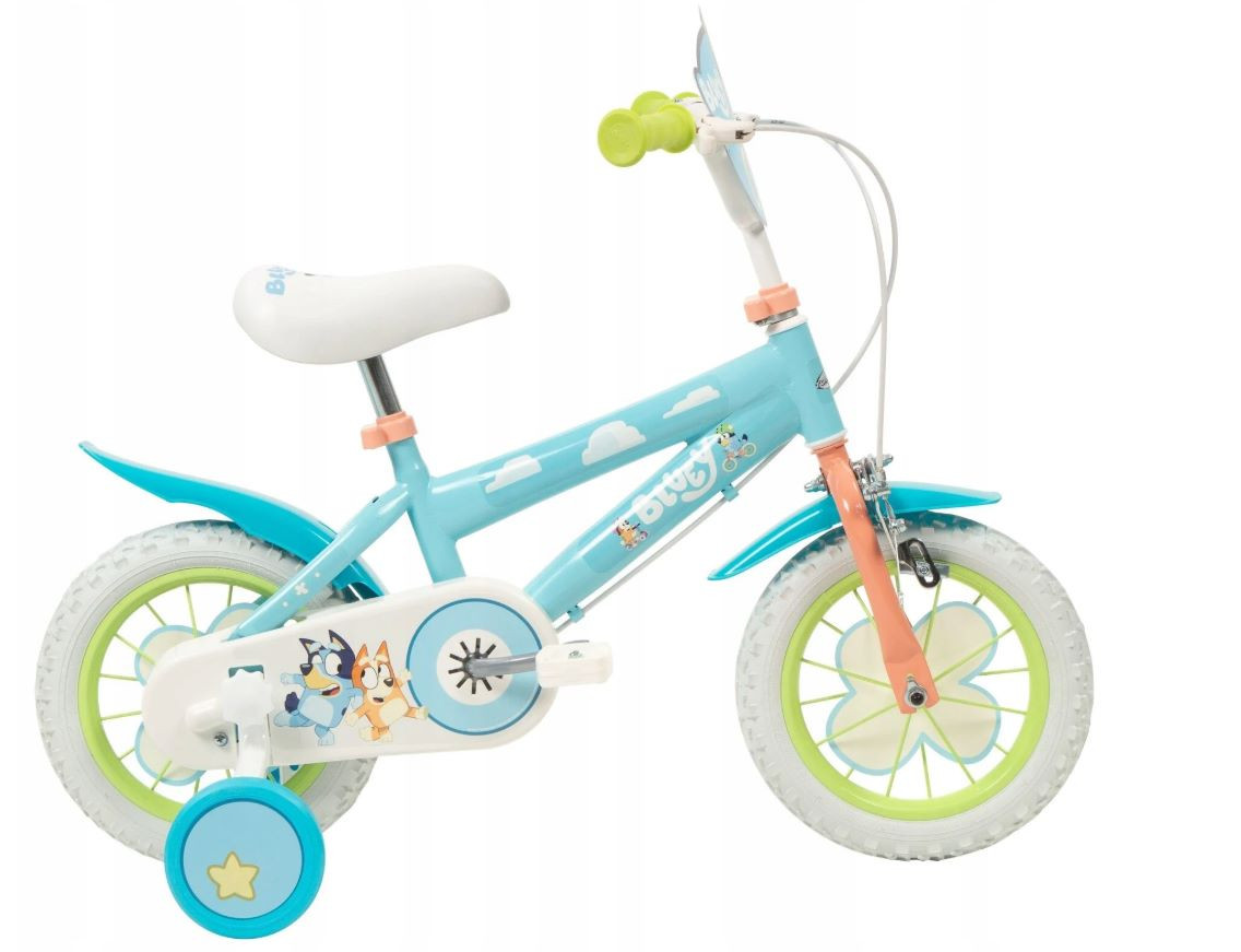 Rower dziecięcy TOIMSA Bluey 12" Błękitno-limonkowy - zdjęcie 3