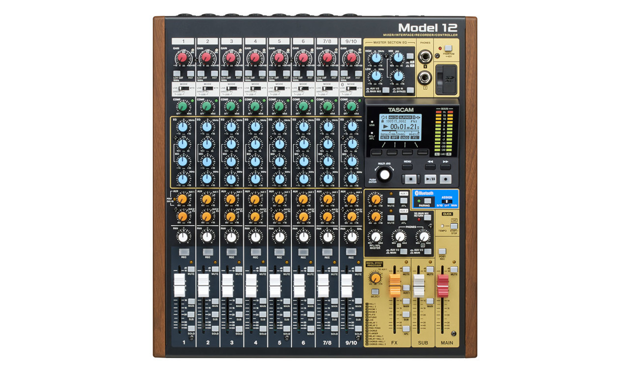 Tascam Model 12 - 10-kanałowy mikser z 12-ścieżkowym rejestratorem - zdjęcie 1