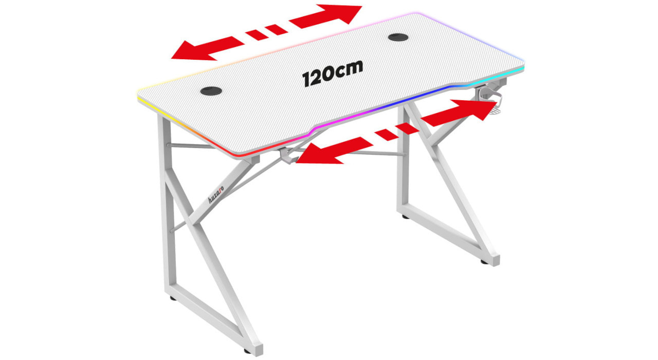 Biurko gamingowe Huzaro Hero 1.7 RGB White - zdjęcie 7