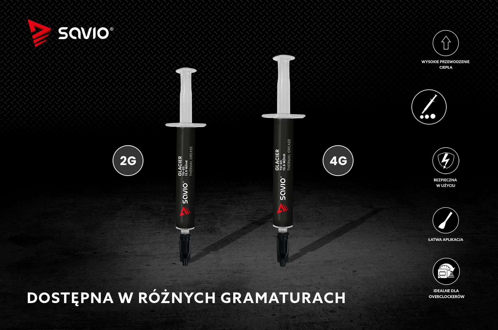 SAVIO PASTA TERMOPRZEWODZĄCA 13,5W/MK, 2G, TG-03 - zdjęcie 6