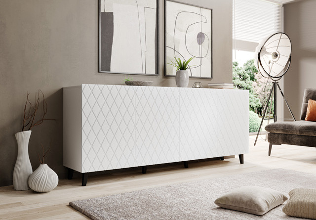 Komoda ASTI 200x42x82 biały mat - zdjęcie 1