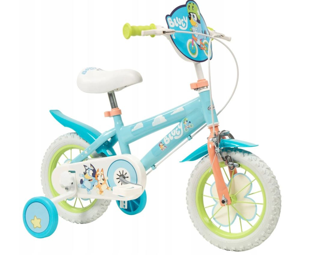Rower dziecięcy TOIMSA Bluey 12" Błękitno-limonkowy - zdjęcie 2